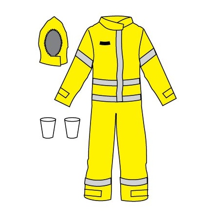Kappler DuraChem 200 NFPA 1990 1992 and NFPA 2112 Certified Coverall, HiVis Yellow, 2X/3X D2H443HY2X3X9212